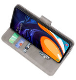 Bookstyle Wallet Cases Hülle für Samsung Galaxy A60 Grau