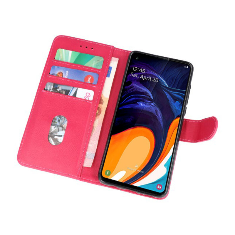 Bookstyle Wallet Cases Hülle für Samsung Galaxy A60 Pink
