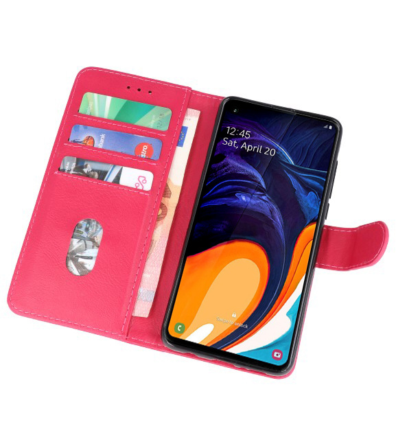 Bookstyle Wallet Taske Etui til Samsung Galaxy A60 Pink