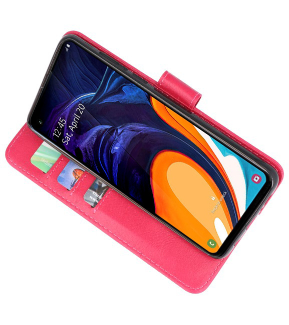 Bookstyle Wallet Cases Hülle für Samsung Galaxy A60 Pink