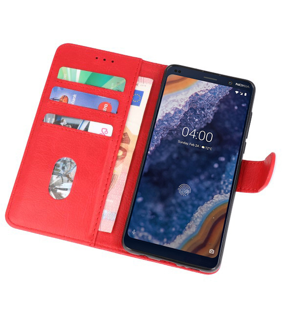 Étui portefeuille Bookstyle Case pour Nokia 9 PureView Red