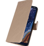 Bookstyle Wallet Taske Etui til Nokia 9 PureView Gold