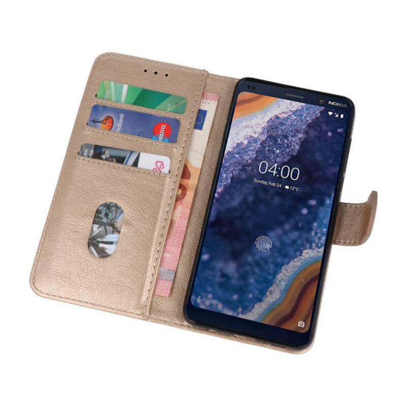 Etuis portefeuille Bookstyle Case pour Nokia 9 PureView Gold