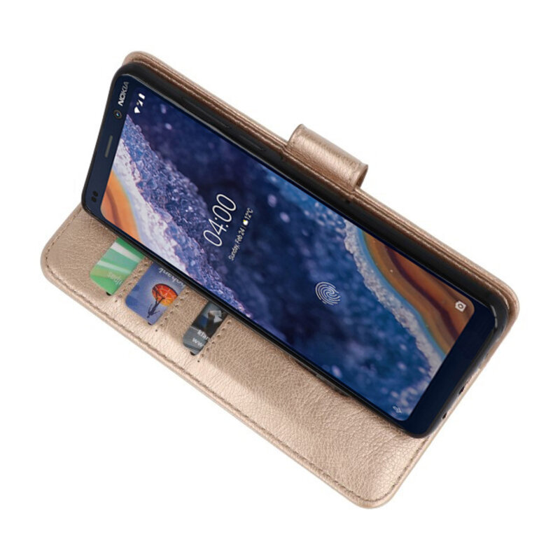 Etuis portefeuille Bookstyle Case pour Nokia 9 PureView Gold