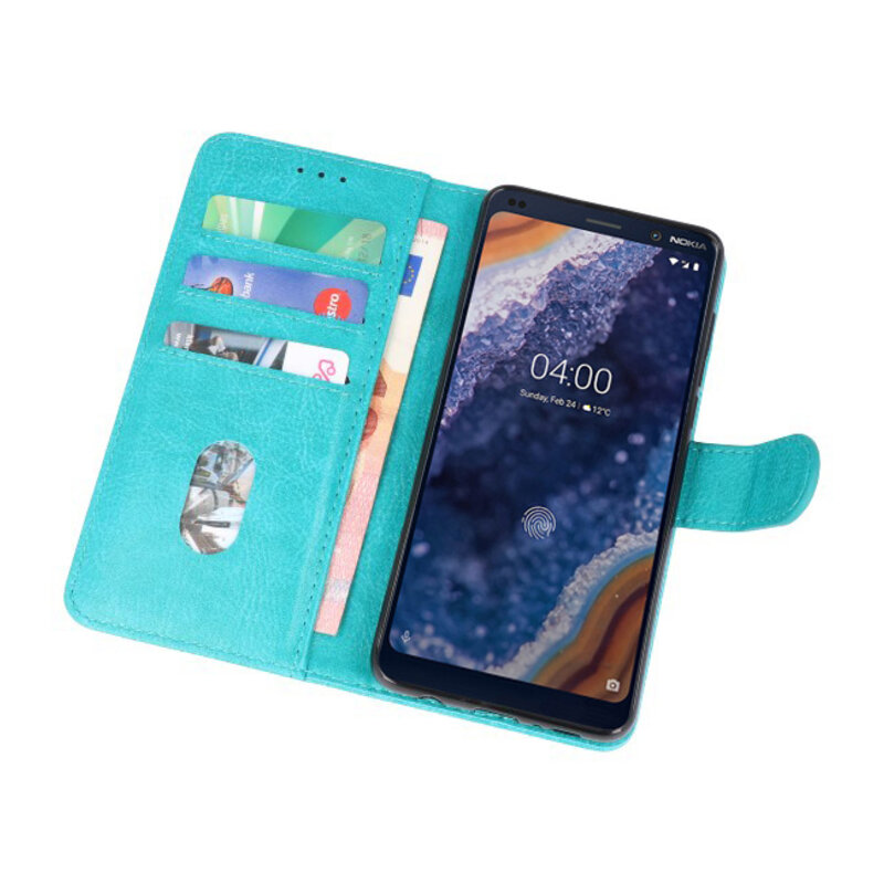 Etuis portefeuille Bookstyle Case pour Nokia 9 PureView Vert