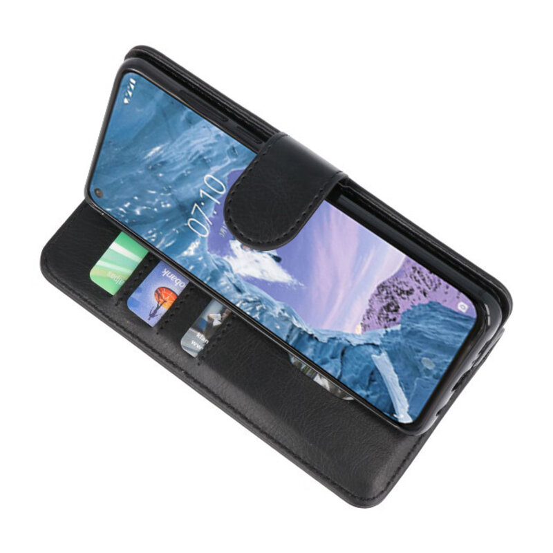 Bookstyle Wallet Cases Hülle für Nokia X71 Schwarz