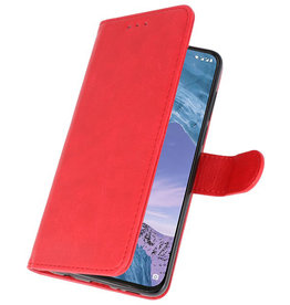 Bookstyle Wallet Taske Etui til Nokia X71 Red