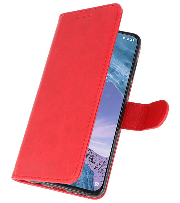 Bookstyle Wallet Taske Etui til Nokia X71 Red