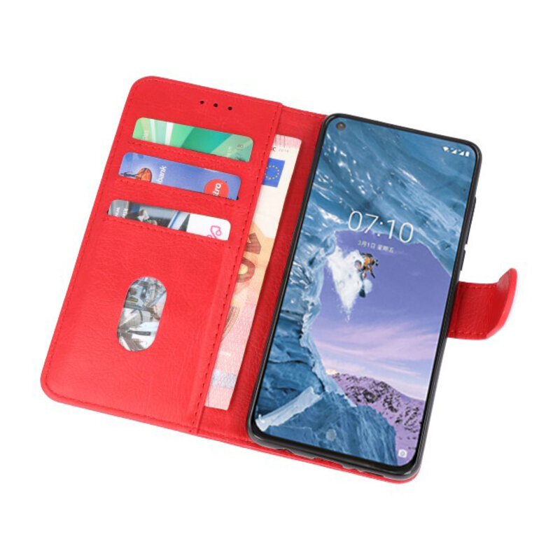 Étui portefeuille Bookstyle Case pour Nokia X71 rouge