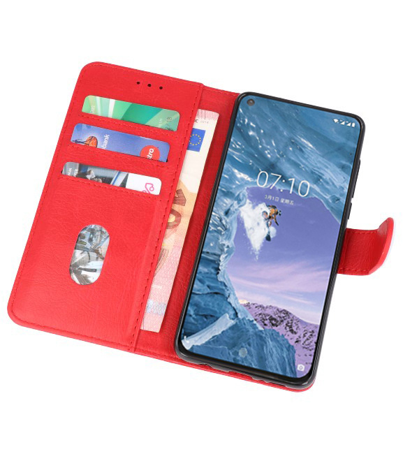 Bookstyle Wallet Taske Etui til Nokia X71 Red