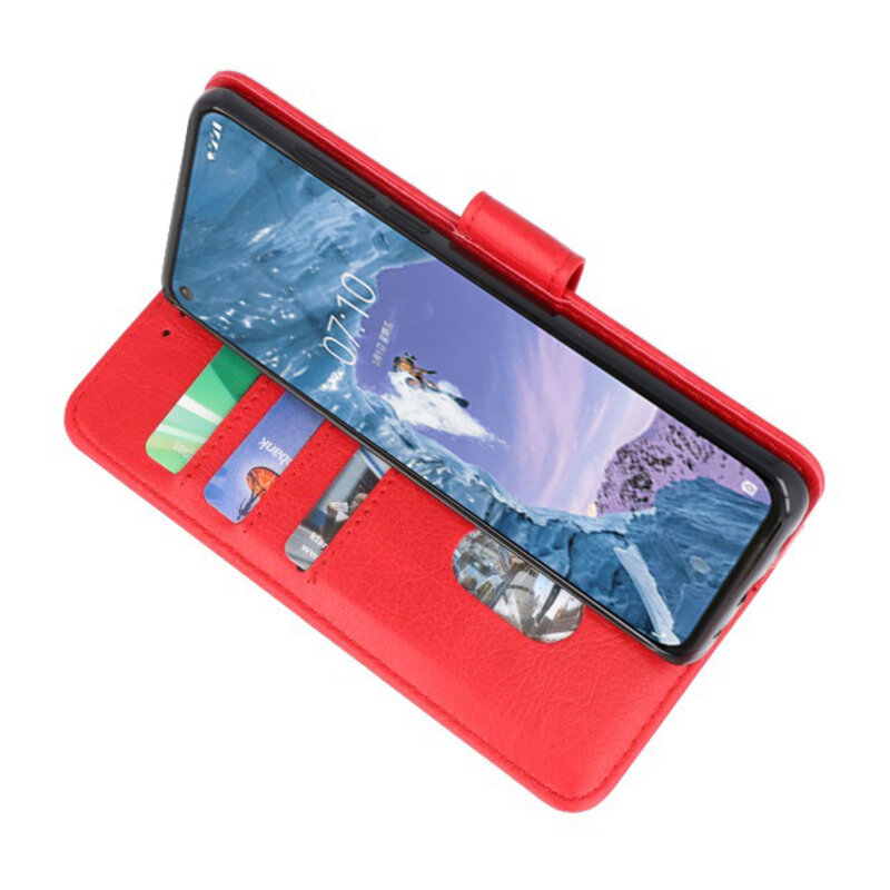 Étui portefeuille Bookstyle Case pour Nokia X71 rouge