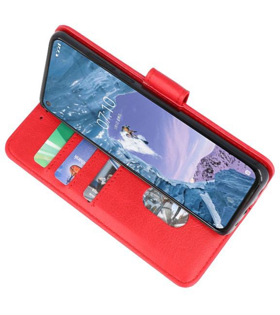 Bookstyle Wallet Taske Etui til Nokia X71 Red
