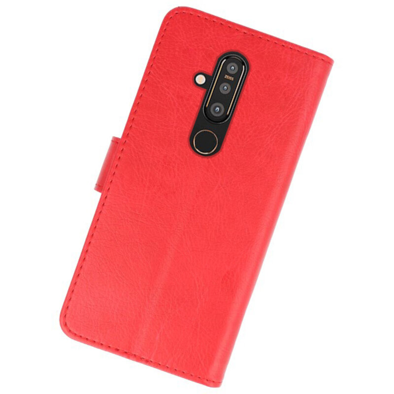 Étui portefeuille Bookstyle Case pour Nokia X71 rouge