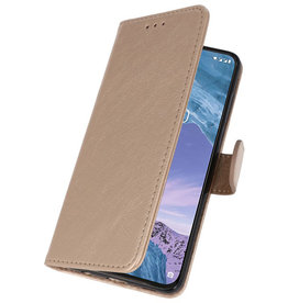 Bookstyle Wallet Taske Etui til Nokia X71 Gold