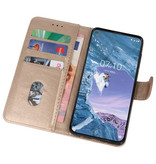 Bookstyle Wallet Taske Etui til Nokia X71 Gold