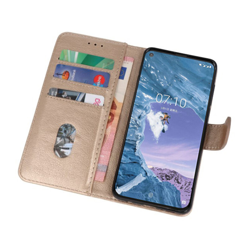 Funda Cartera Bookstyle para Nokia X71 Gold
