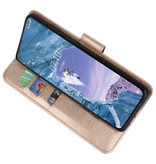 Bookstyle Wallet Taske Etui til Nokia X71 Gold