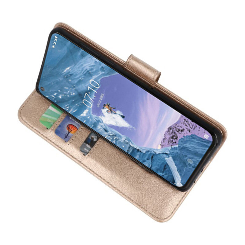 Etuis portefeuille Bookstyle Case pour Nokia X71 Gold