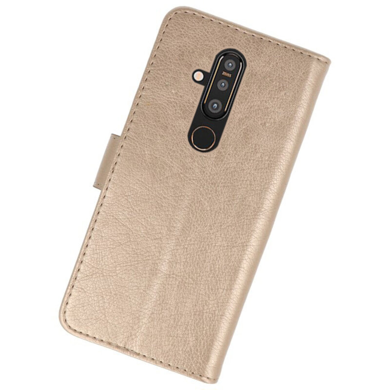Etuis portefeuille Bookstyle Case pour Nokia X71 Gold
