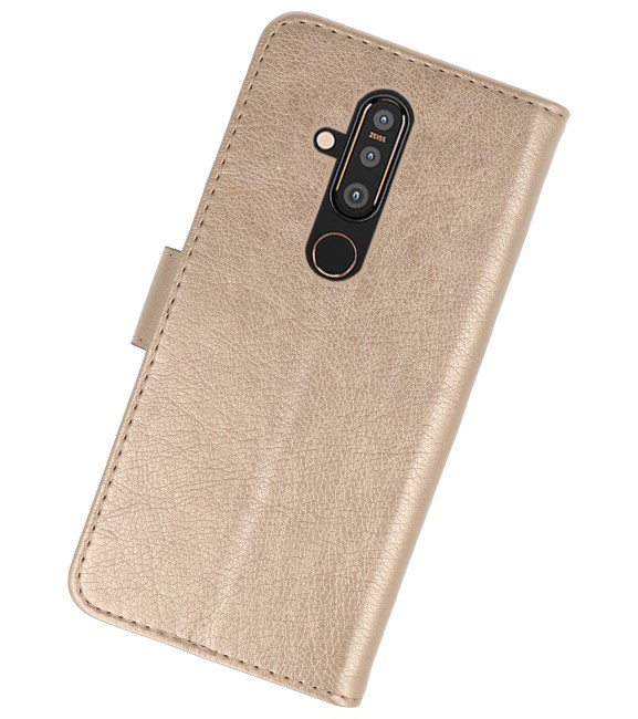 Bookstyle Wallet Cases Hülle für Nokia X71 Gold