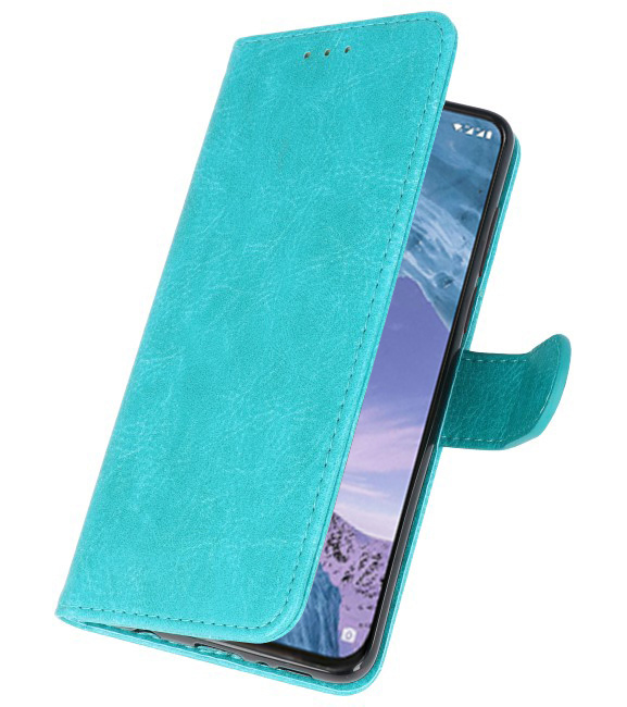 Bookstyle Wallet Taske Etui til Nokia X71 Green