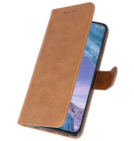 Bookstyle Wallet Taske Etui til Nokia X71 Brown