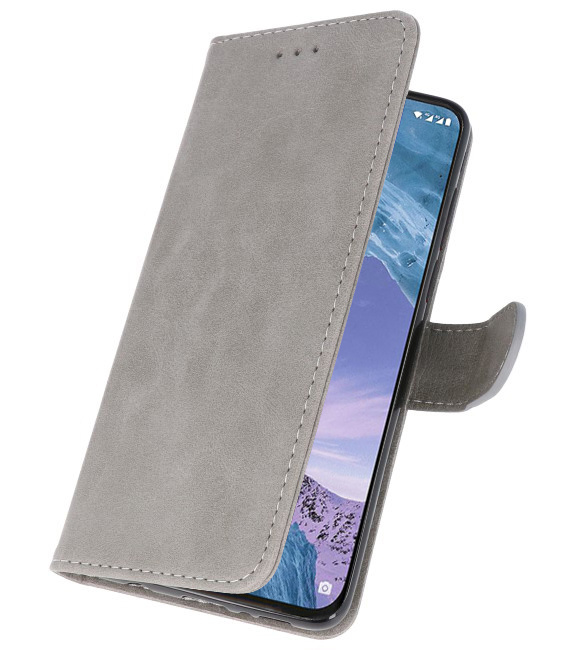 Bookstyle Wallet Cases Hülle für Nokia X71 Grau