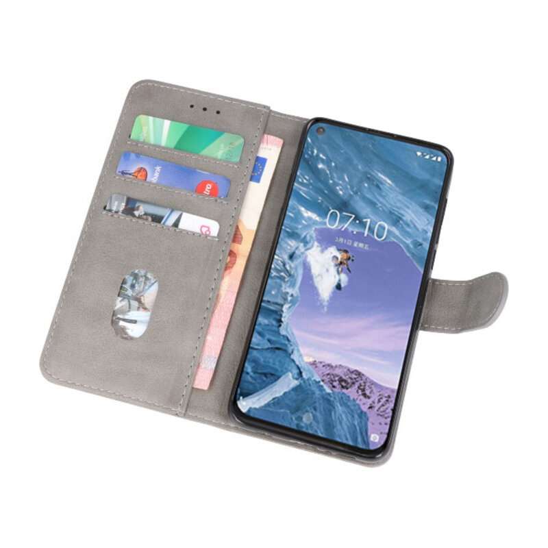 Etuis portefeuille Bookstyle Case pour Nokia X71 Gris