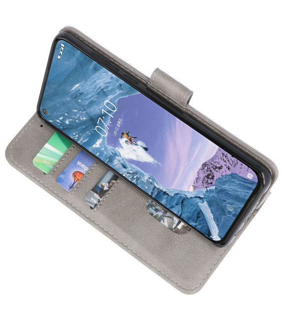 Bookstyle Wallet Taske Etui til Nokia X71 Grey