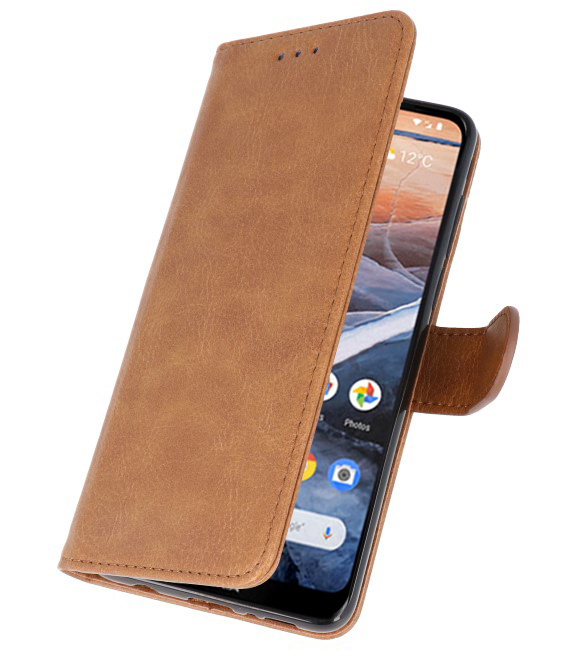 Bookstyle Wallet Taske Etui til Nokia 3.2 Brown