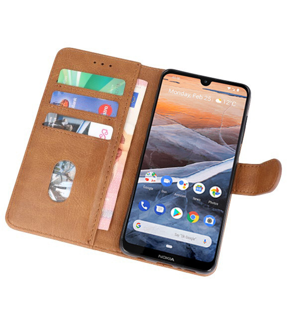 Bookstyle Wallet Cases Hülle für Nokia 3.2 Braun