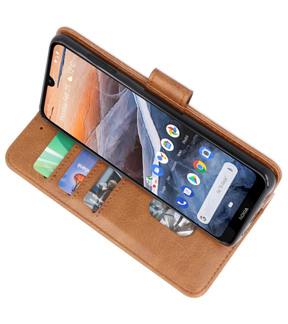 Bookstyle Wallet Taske Etui til Nokia 3.2 Brown
