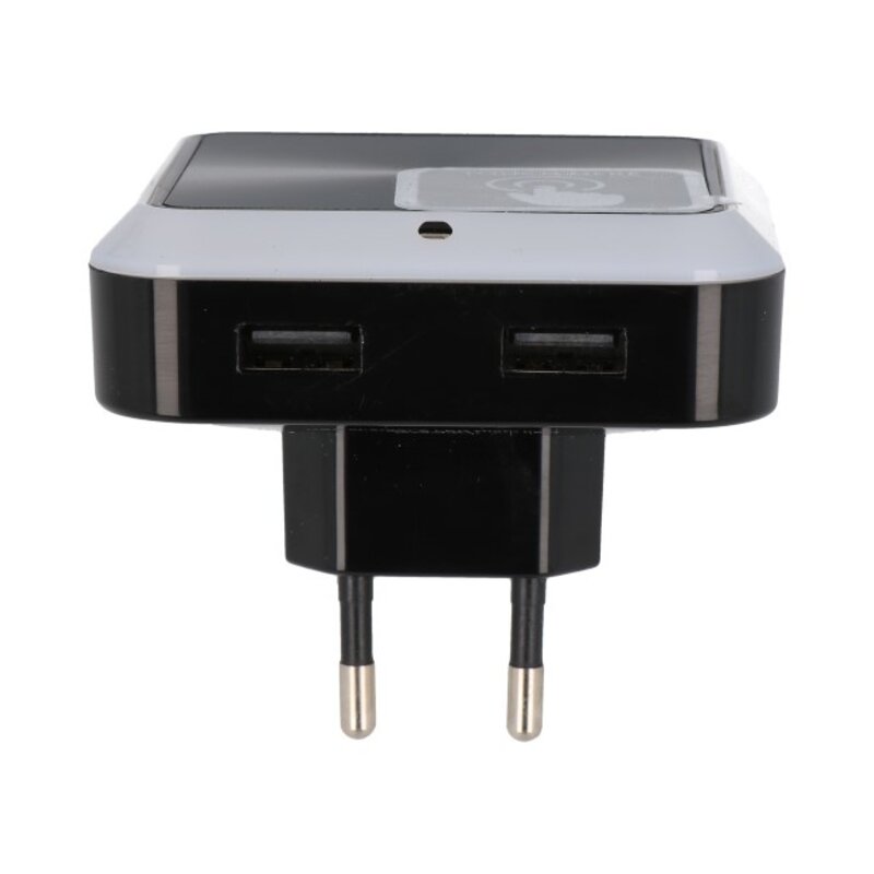 LED lys med oplader sort