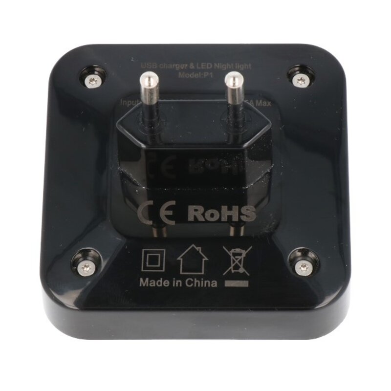 LED lys med oplader sort