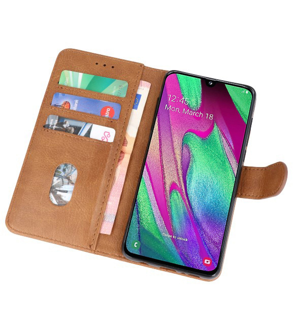 Bookstyle Wallet Cases Hoesje voor Galaxy A40 Bruin