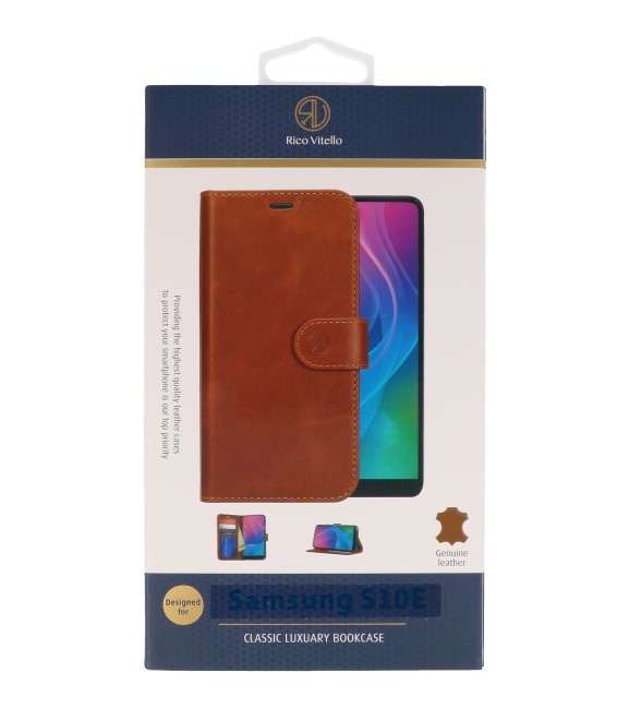 Custodia in pelle originale Rico Vitello marrone per Samsung Galaxy 10e