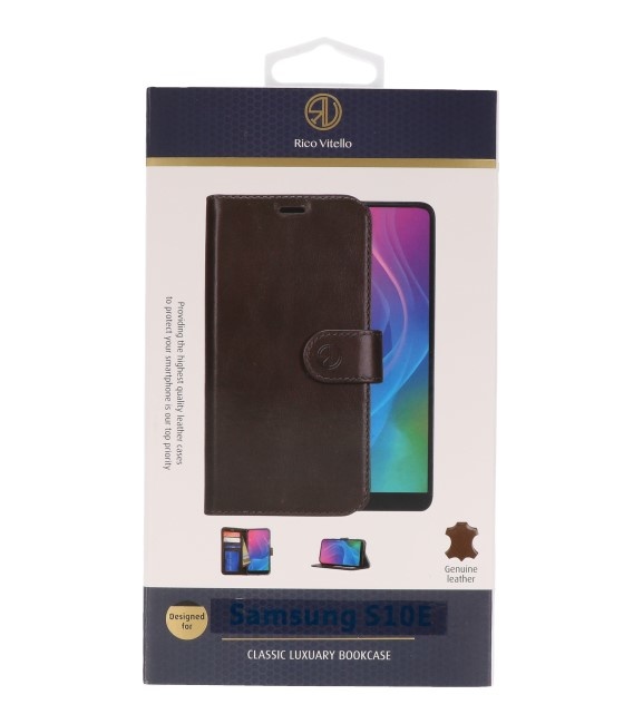 Rico Vitello Mocca Echt Leder Hoesje Samsung Galaxy S10e