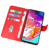 Bookstyle Wallet Taske Etui til Samsung Galaxy A70 Red