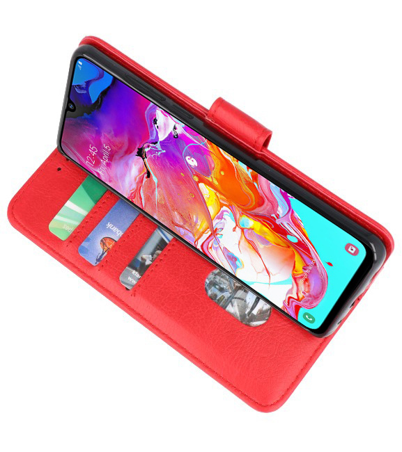 Bookstyle Wallet Taske Etui til Samsung Galaxy A70 Red