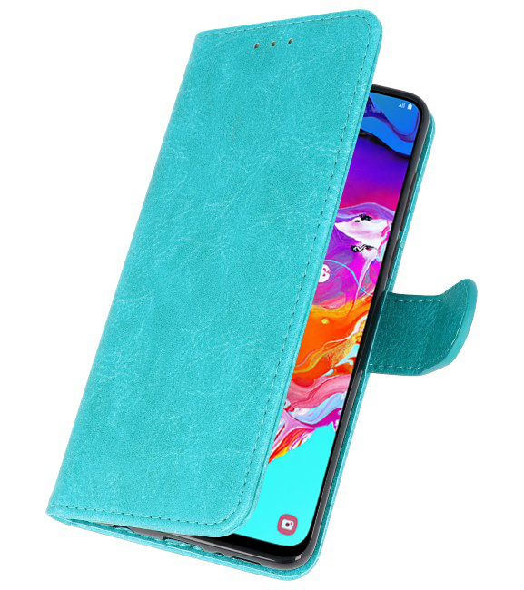 Bookstyle Wallet Cases Hülle für Samsung Galaxy A70 Grün