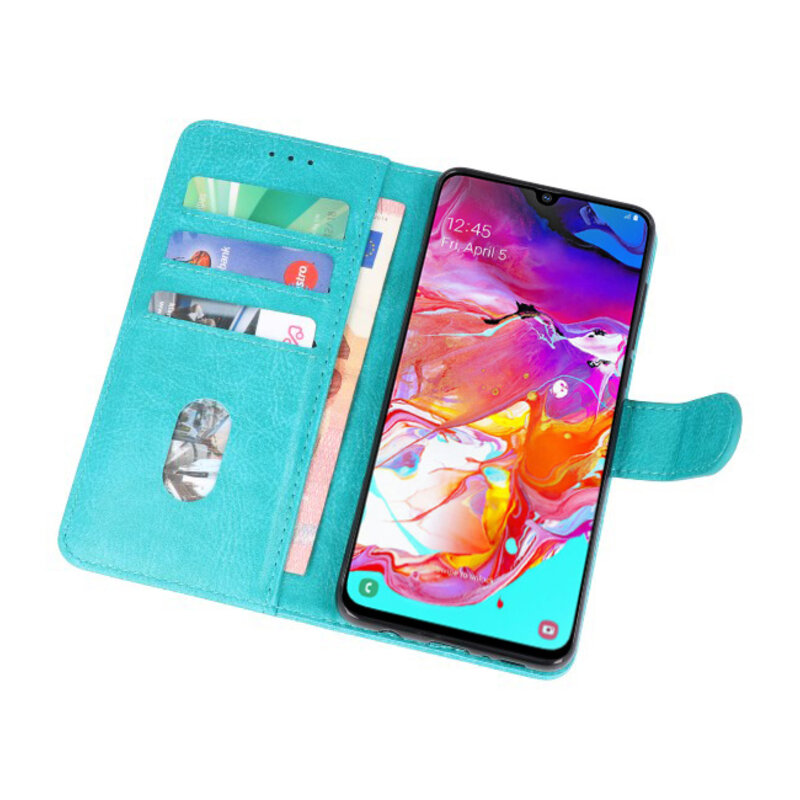 Bookstyle Wallet Cases Hülle für Samsung Galaxy A70 Grün