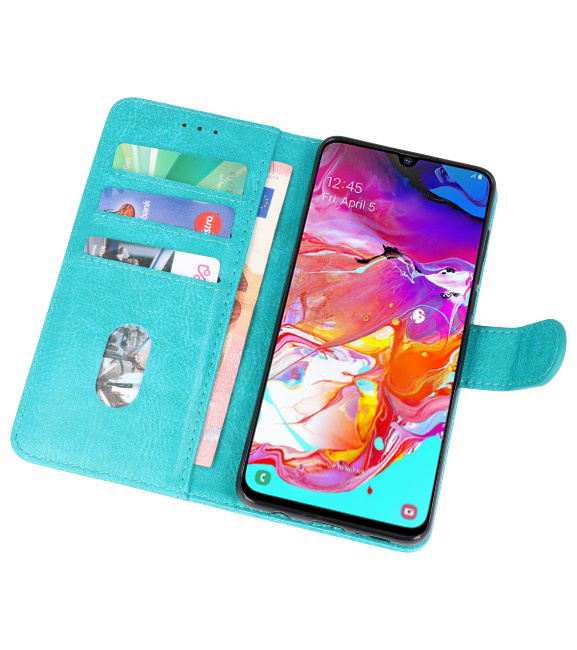 Bookstyle Wallet Cases Hülle für Samsung Galaxy A70 Grün
