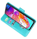 Bookstyle Wallet Cases Hülle für Samsung Galaxy A70 Grün