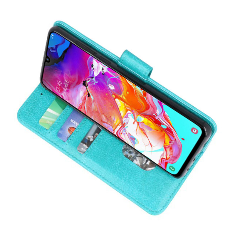 Bookstyle Wallet Taske Etui til Samsung Galaxy A70 Green