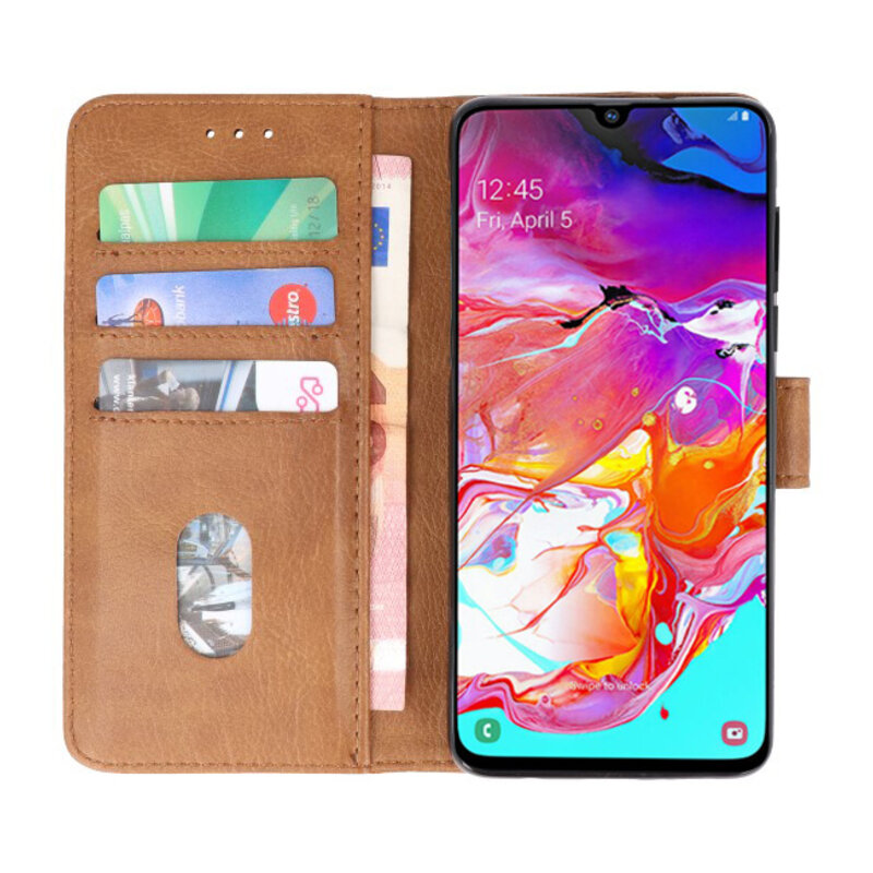 Bookstyle Wallet Taske Etui til Samsung Galaxy A70 Brown