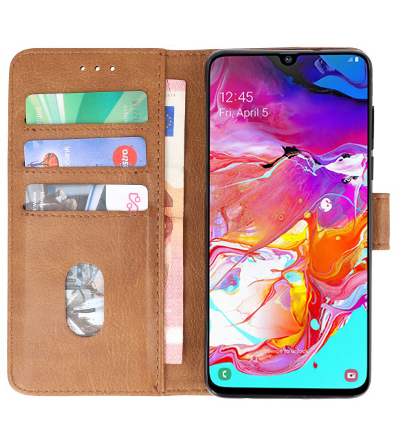 Bookstyle Wallet Cases Case for Samsung Galaxy A70 Brown