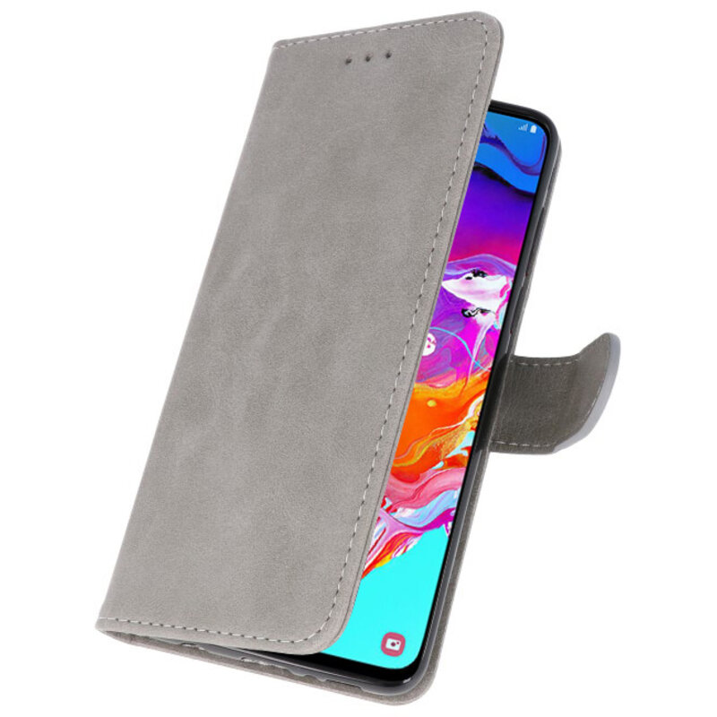 Etuis portefeuille Bookstyle Case pour Samsung Galaxy A70 Gris