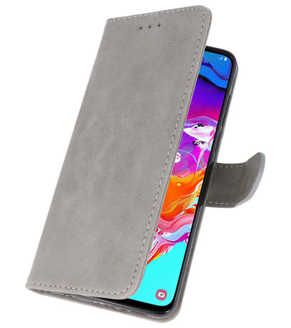 Bookstyle Wallet Cases Hoesje voor Samsung Galaxy A70 Grijs