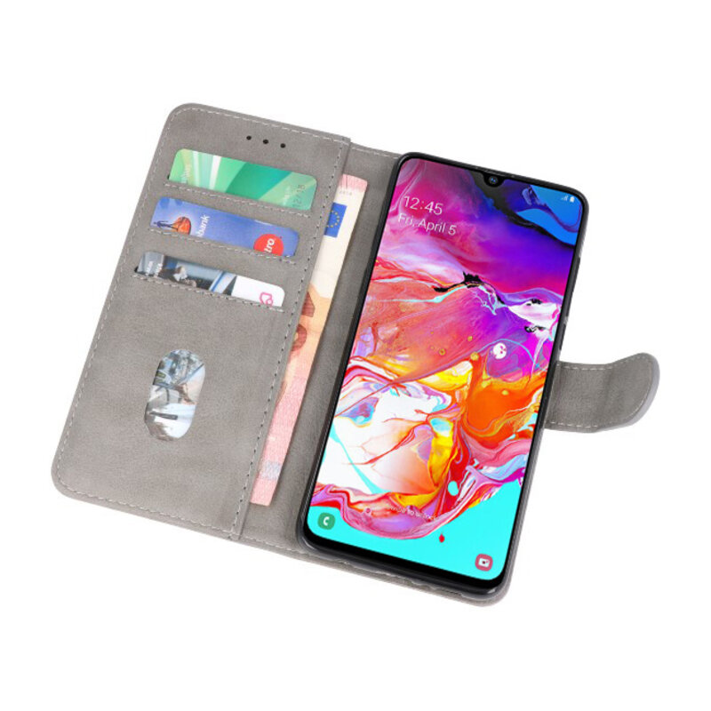 Bookstyle Wallet Cases Case for Samsung Galaxy A70 Gray