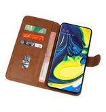 Bookstyle Wallet Taske Etui til Samsung Galaxy A80 / A90 Brown